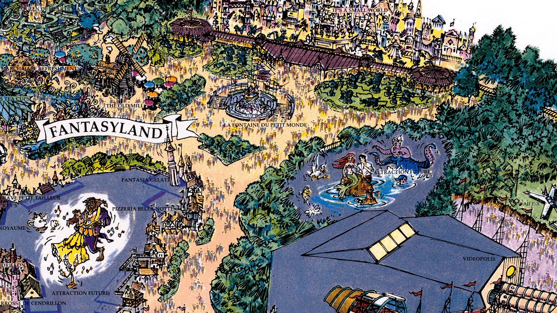 Disneyland Paris Fun Map - 1992